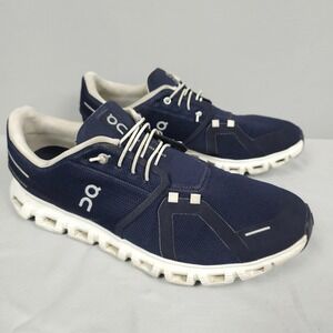 On Cloud 6 Shoes Men Size 12 Navy Blue White Running Sneaker